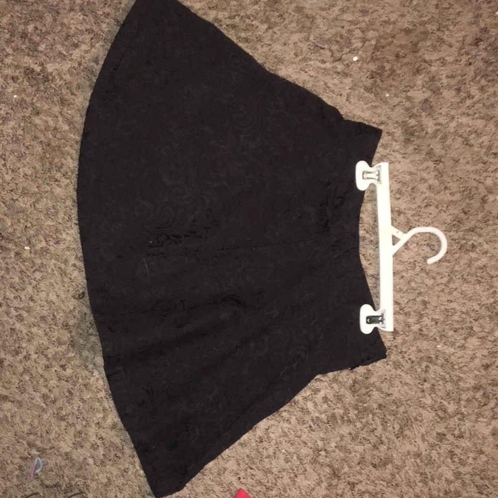 Black floral skirt